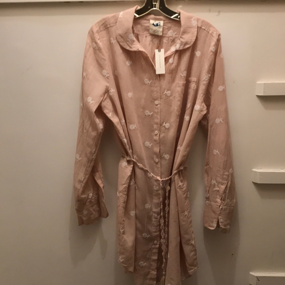 Anthropologie Linen Shirt Dress- size Large